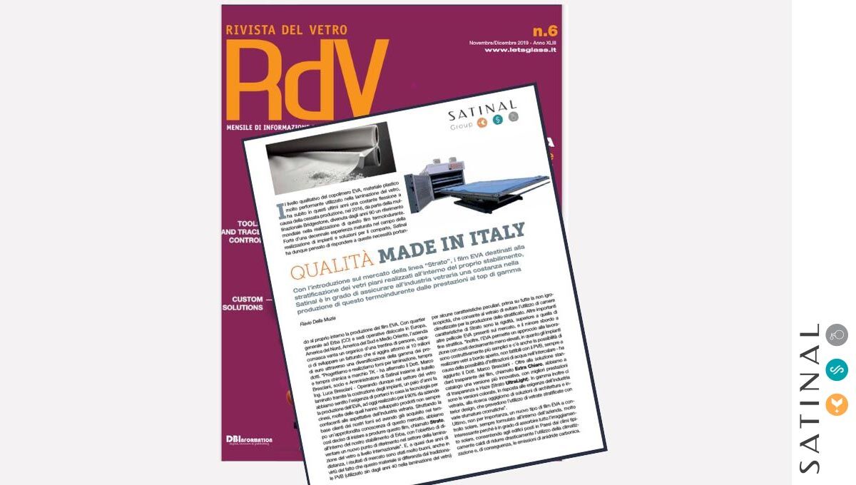 Satinal su Rivista del Vetro