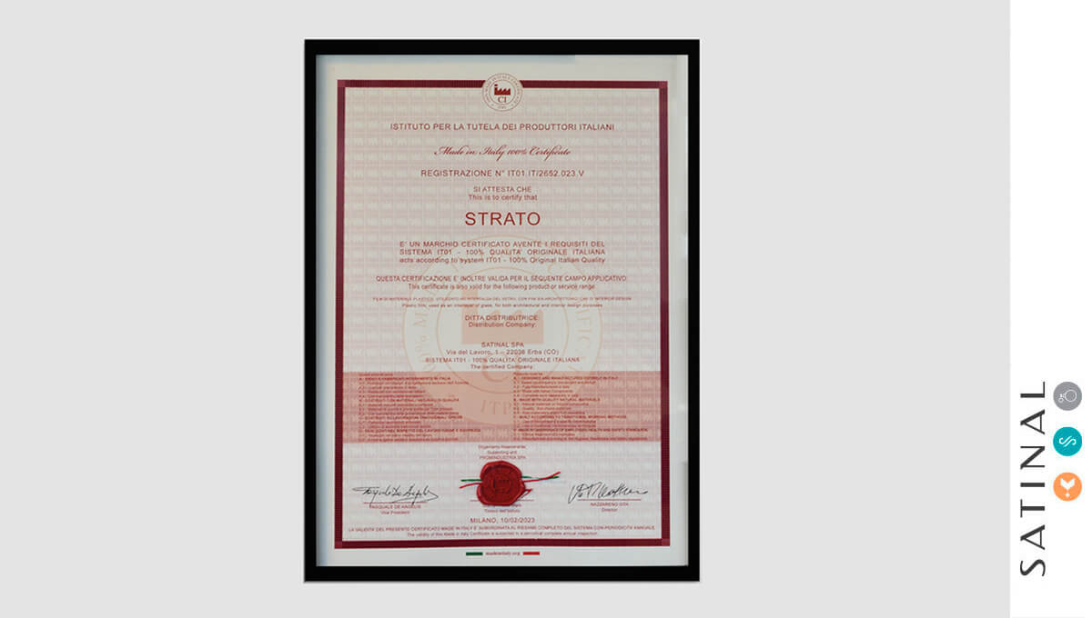 certificazione made in italy per STRATO EVA interlayer